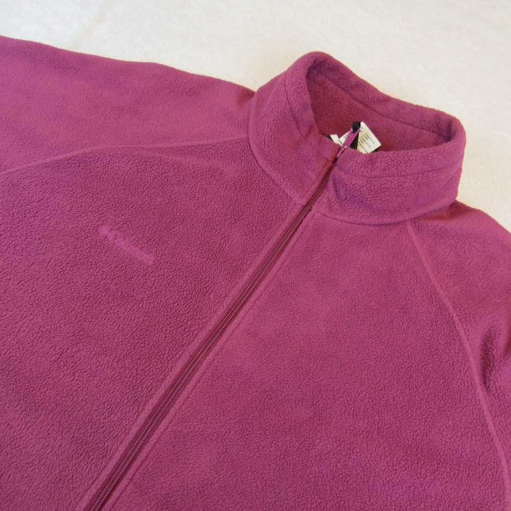 Columbia Fleece Jacket Womens 2X Purple Excellent Full Zip Mock Neck XW6185